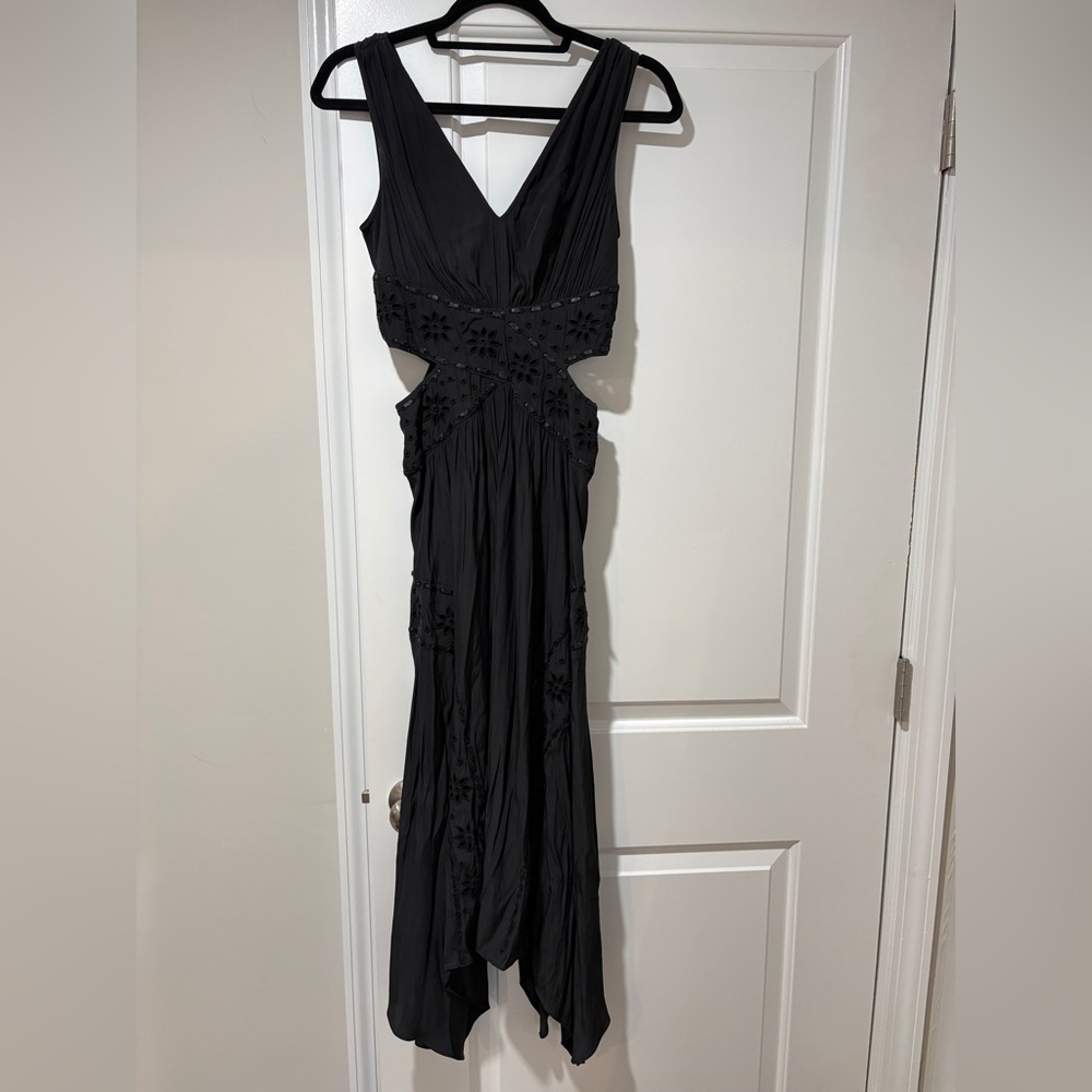 Ramy Brook Black Eyelet MIDI Dress